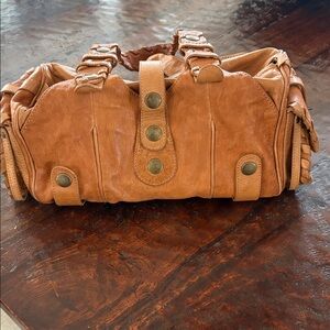 Chloe Caramel Leather Studded Shoulder Bag